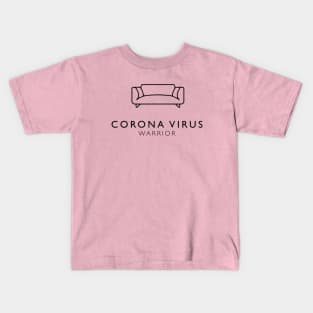 Corona Virus Warrior - Sofa Black Kids T-Shirt